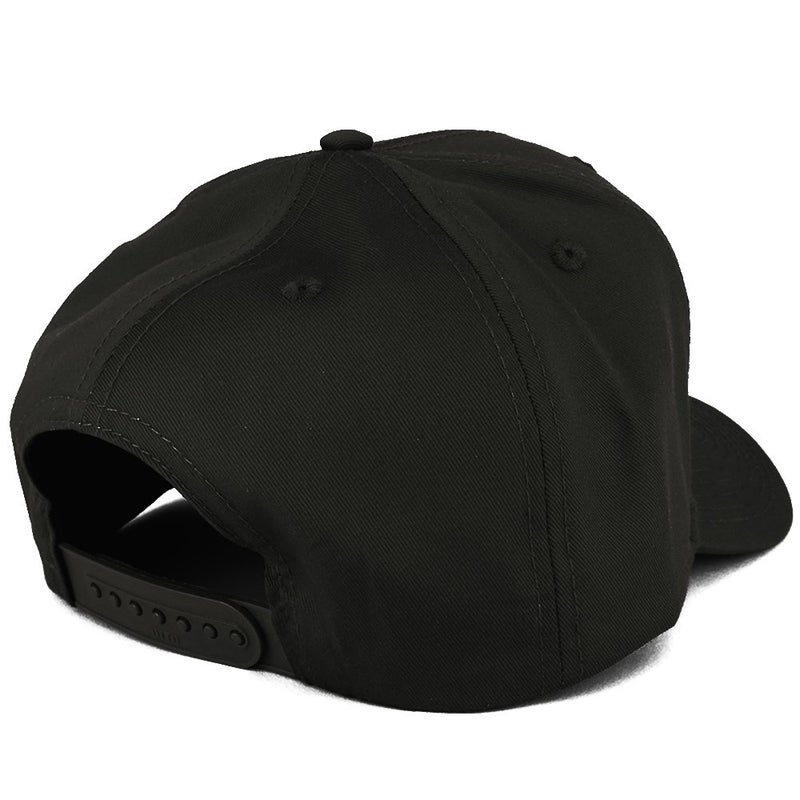 Armycrew Adjustable Solid Color Plain Cotton Polyester Blank Snapback Baseball Style Cap - BLACK - Image 3